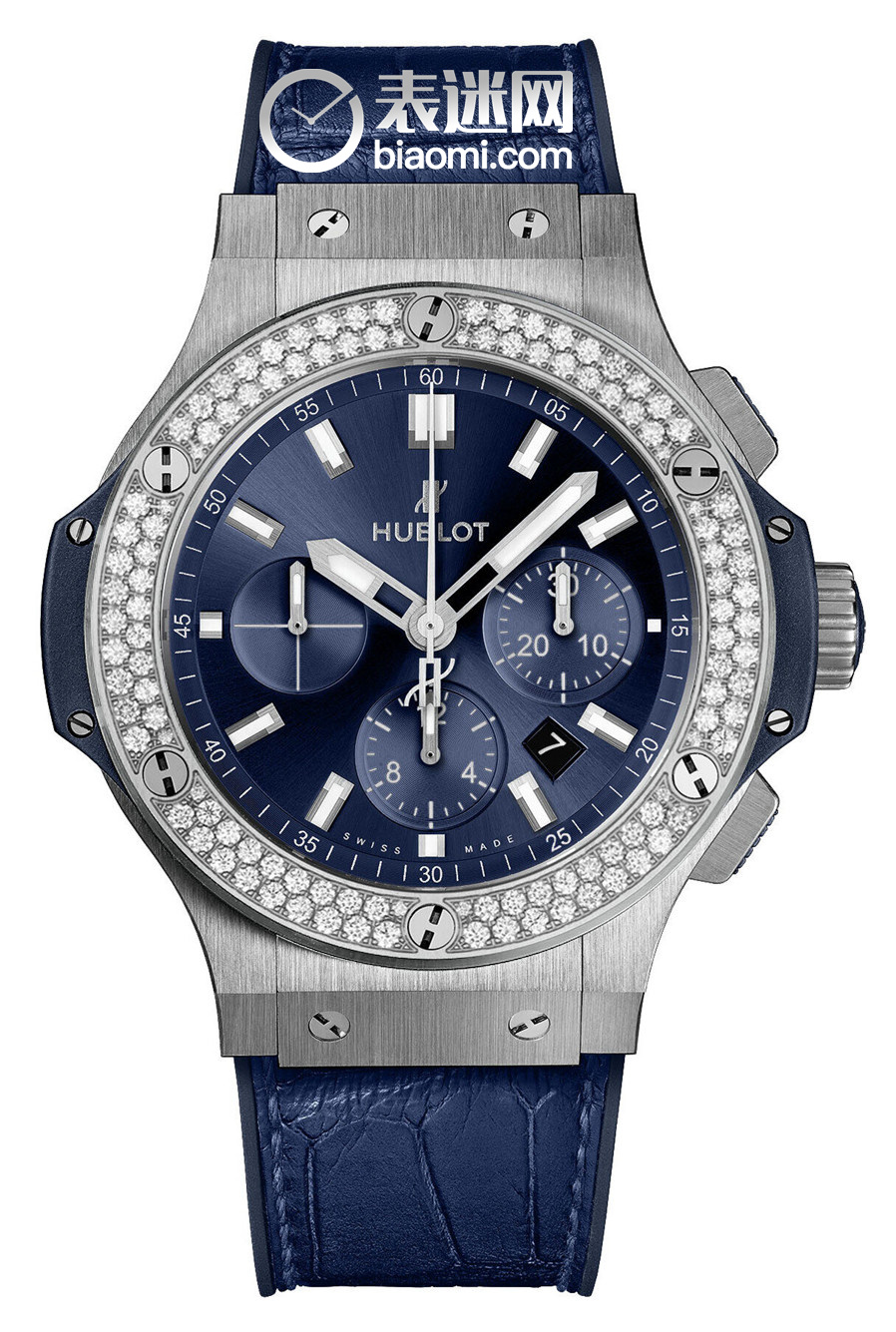 HUBLOT宇舶表BIG BANG精钢蓝色镶钻腕表.jpg