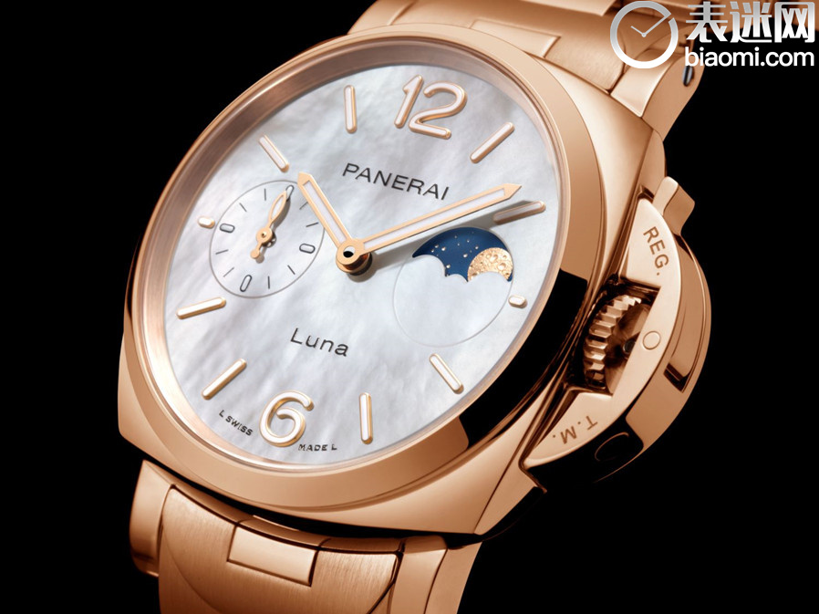 8.沛纳海Luminor Due Luna TuttoOro庐米诺杜尔系列红金月相腕表 - 38毫米(PAM01504)_情景图.jpg