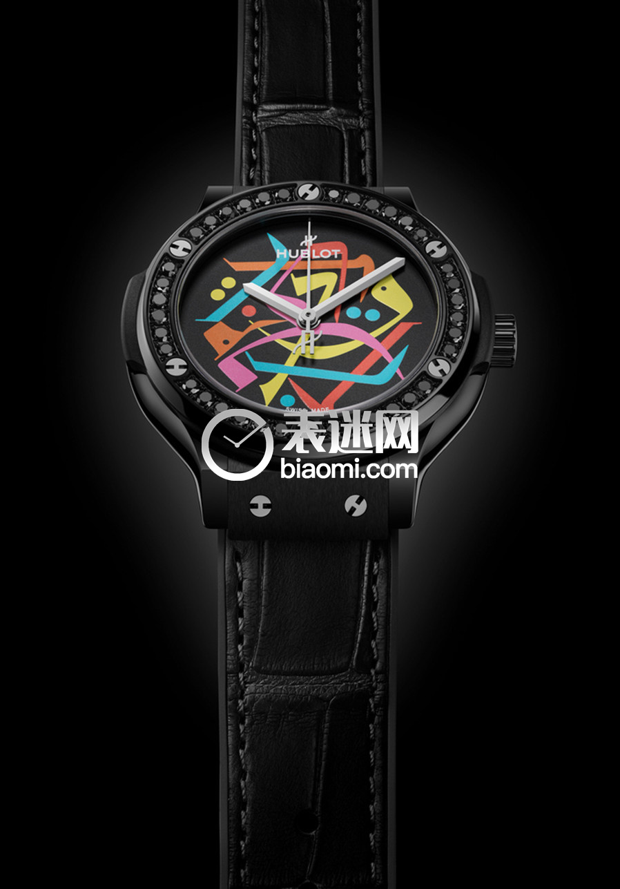 HUBLOT宇舶表经典融合黑色魔力迪拜钟表周特别版镶钻腕表_情境图2.jpg