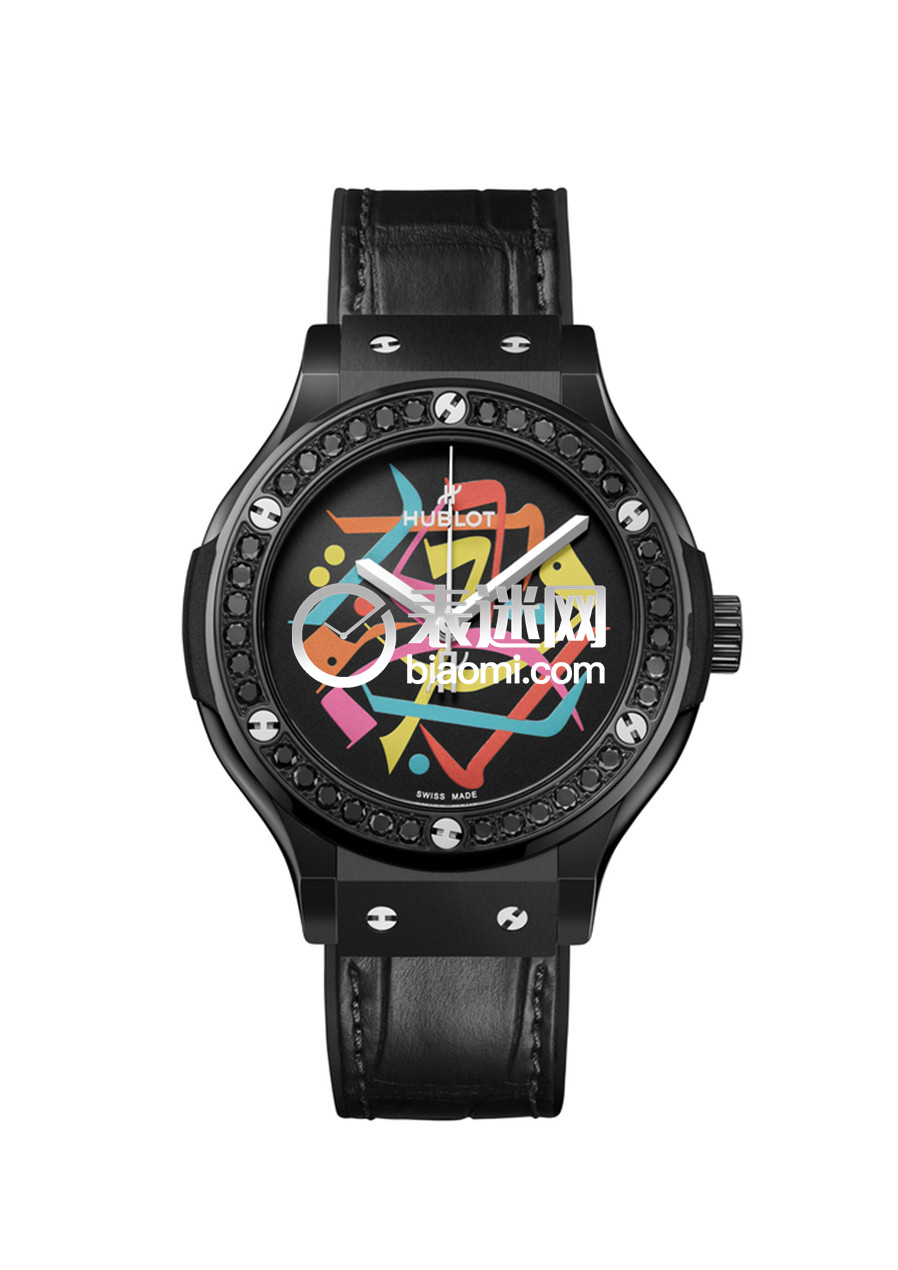 HUBLOT宇舶表经典融合黑色魔力迪拜钟表周特别版镶钻腕表_白底图.jpg