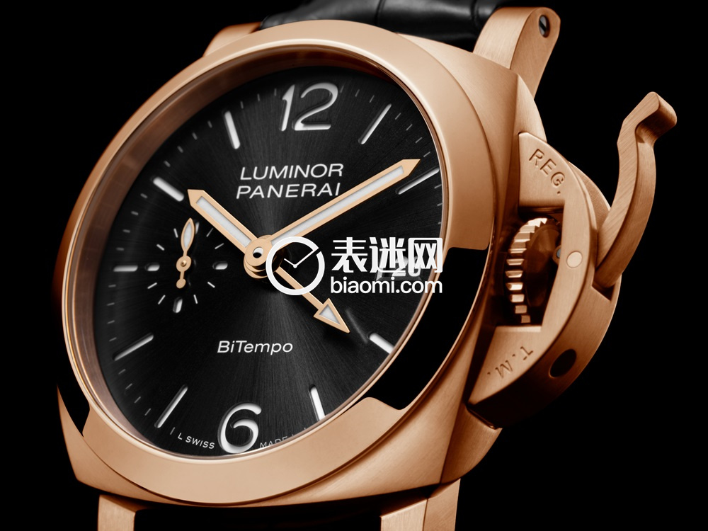4. 沛纳海Luminor庐米诺系列40毫米两地时红金腕表(PAM1641)_情景图.jpg