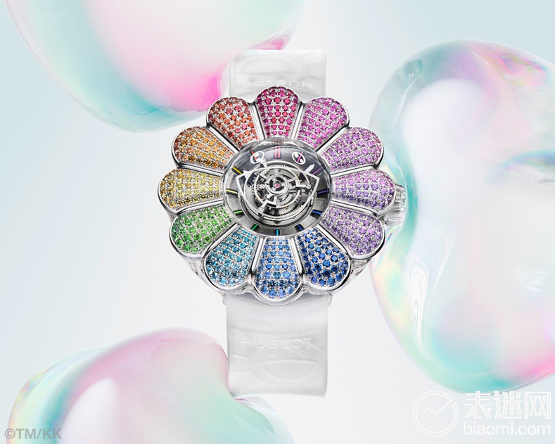 HUBLOT宇舶表MP-15村上隆陀飞轮蓝宝石彩虹腕表.jpg